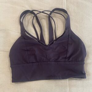 lululemon athletica Pushing Limits Dark Purple Strappy Sports Bra 4